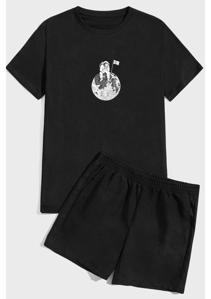 Only Trendwear Astronot Baskı Şort Takım