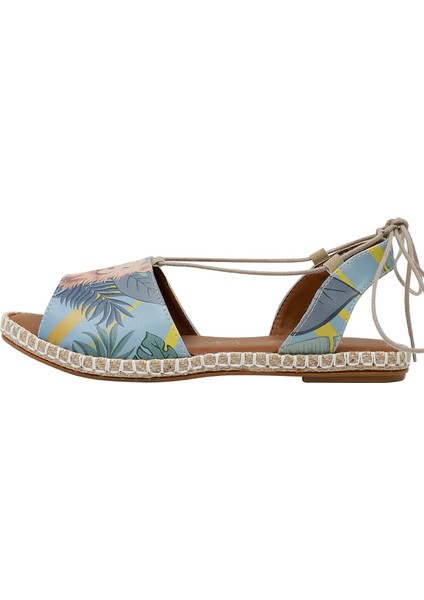 Kadın Vegan Deri Mavi Bağcıklı Sandalet - To the Beach Tasarım fiyatları