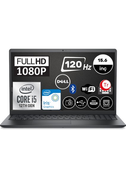 Vostro 3520 Intel Core i5-1235U 16 GB 1 TB SSD Ubuntu 15.6" FHD Taşınabilir Bilgisayar N1235VN3520EMEAU07 Zetta Çanta