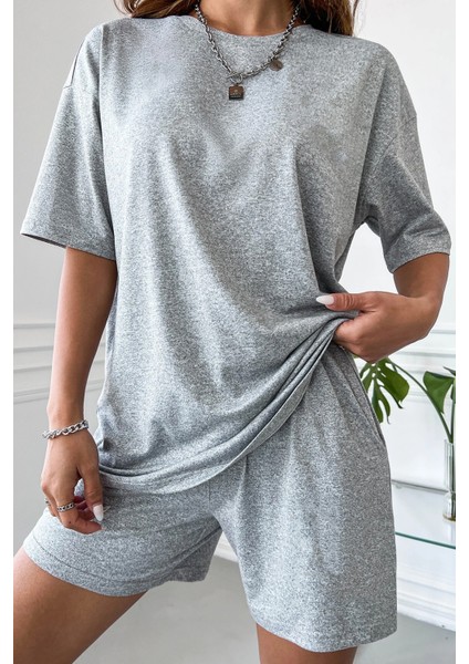 Unisex Pamuklu Penye Şort Takım