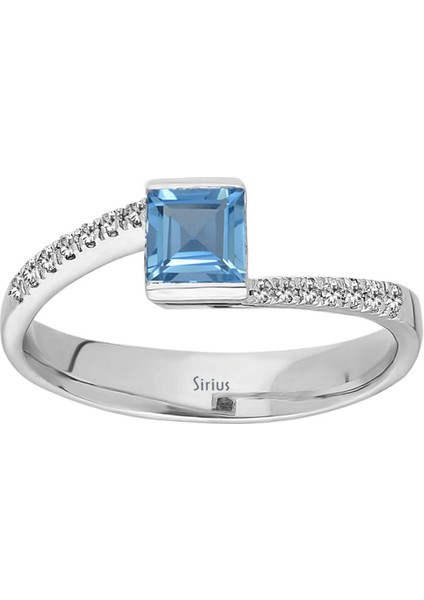 Pırlanta ve Prenses Kesim Mavi Topaz Taşlı Yüzük 0423R0181 fiyatları