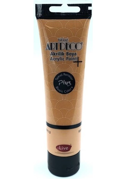 Plus Akrilik Boya 100ML Tüp Okre Kahve 484