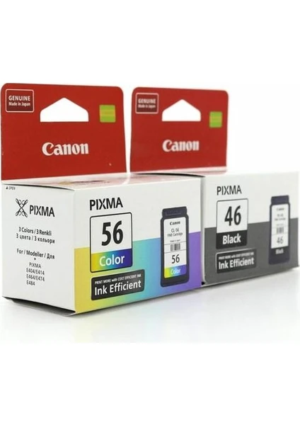 Pg-46 /cl-56 Pixma E404/E414/E464/E484 Siyah ve Renkli Kartuş