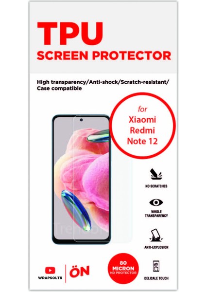 Xiaomi Redmi Note 12 Tpu Ekran Koruyucu Film