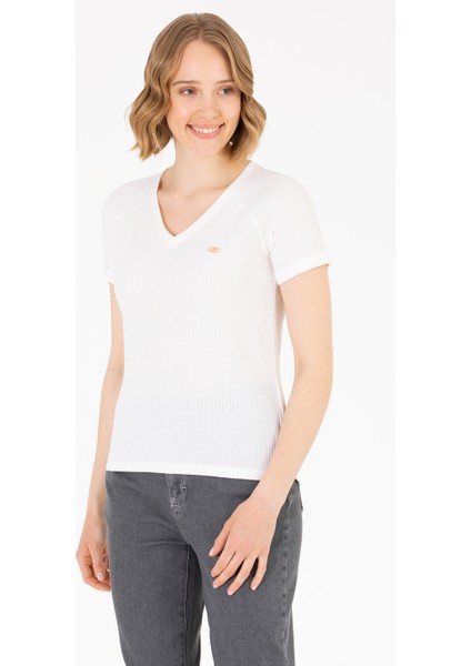 Kadın Ekru T-Shirt 50262532-VR019