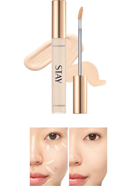 Ince Dokulu Pürüzsüz Görünüm Sağlayan Concealer Stay Tip Concealer High Cover 21P(FAIR)