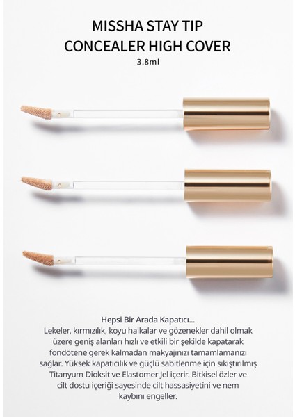 Ince Dokulu Pürüzsüz Görünüm Sağlayan Concealer Stay Tip Concealer High Cover 21N(VANILLA)