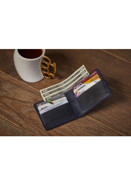 Hakiki Deriden El Yapımı Lacivert Erkek Cüzdanı | Kişiye Özel Gravür Seçeneği fırsatları