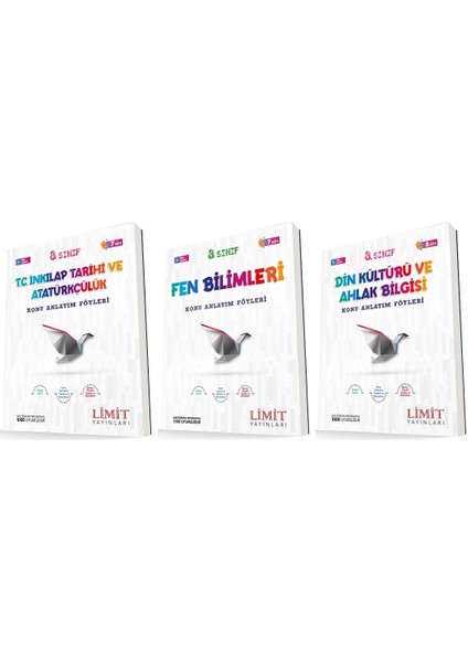 8. Sınıf Inkılap - Fen - Din Konu Föyleri Seti 3 Kitap