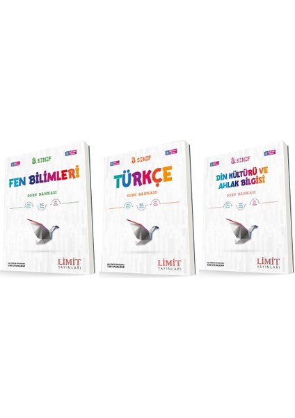 8. Sınıf Fen - Türkçe - Din Soru Seti 3 Kitap