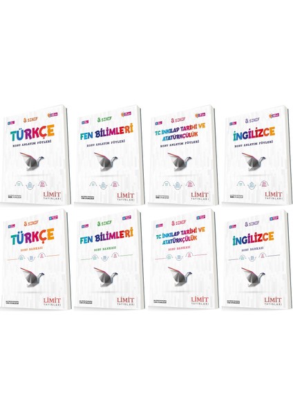 8. Sınıf Türkçe - Fen - Inkılap - Ingilizce Konu Föyleri - Soru Seti 8 Kitap