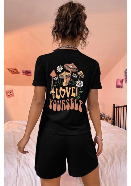Only Trendwear Love Yourself Baskı Şort Takım