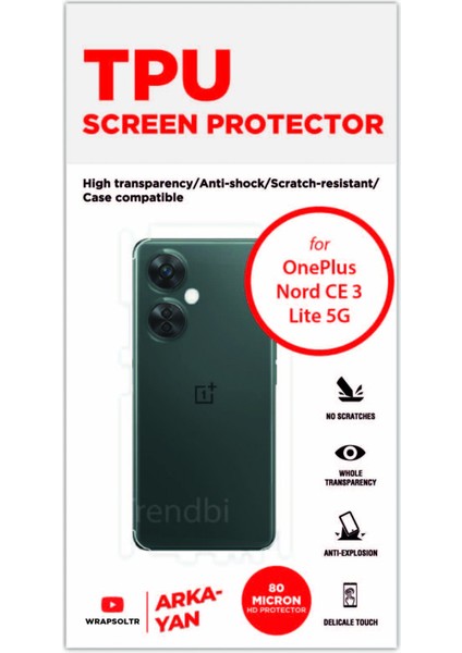 Oneplus Nord Ce 3 Lite 5g Tpu Arka Yan Koruyucu Film fiyatları
