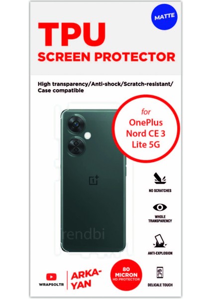 Oneplus Nord Ce 3 Lite 5g Tpu Mat Arka Yan Koruyucu Film fiyatları
