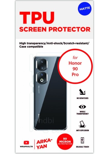 Honor 90 Pro Tpu Mat Arka Yan Koruyucu Film