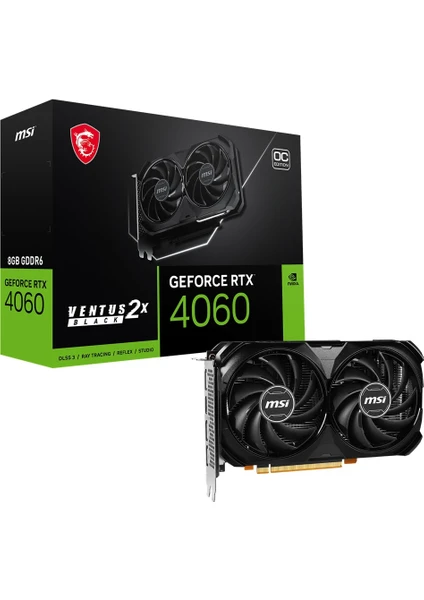 VGA GEFORCE RTX 4060 VENTUS 2X BLACK 8G OC RTX4060 8GB GDDR6 128B DX12 PCIE 4.0 X8 (3XDP 1XHDMI)