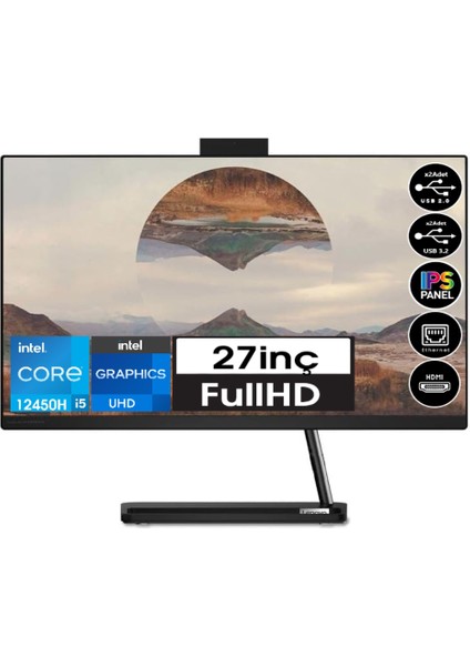 Ideacentre Aıo 3 27IAP7 Intel® Core™ I5-12450H 16GB 1tb SSD 27" WINDOWS11HOME Aıo Masaüstü Bilgisayar FF0GJ00GPTX23+ZETTAUSBBELLEK