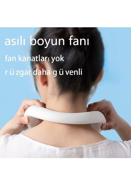 Usb Şarj Taşınabilir Küçük Fan Asılı Boyun Fanı - Yeşil (Yurt Dışından)