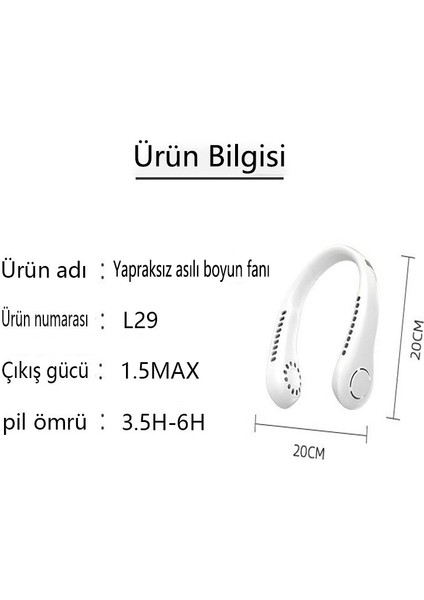 Usb Şarj Taşınabilir Küçük Fan Asılı Boyun Fanı - Yeşil (Yurt Dışından)