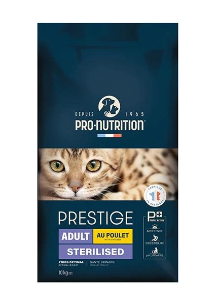 Pro Nutrition Prestige Adult Sterilised Yetişkin Kısırlaştırılmış Tavuklu Kedi Maması 10KG