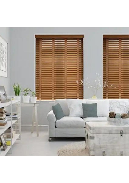 Wooden Blinds %100 Doğal Ahşap Jaluzi Perde 50mm, Alüminyum Kasalı Yüksek Kaliteli - Kurdelalı fiyatları
