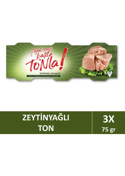 Kalite Tonla Zeytin Yağlı Ton Balığı 3x75 gr