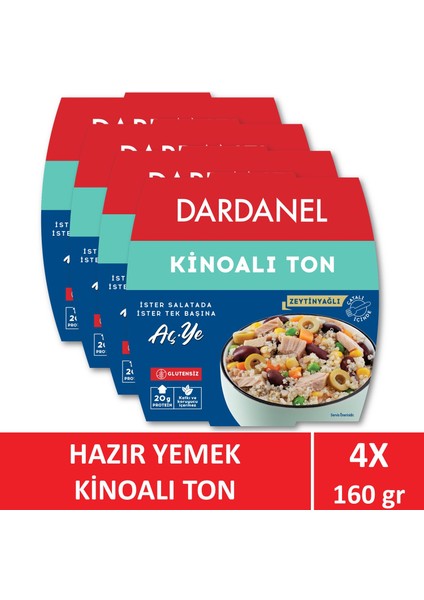 Aç Ye Kinoalı Ton Balığı 4 x 160 gr