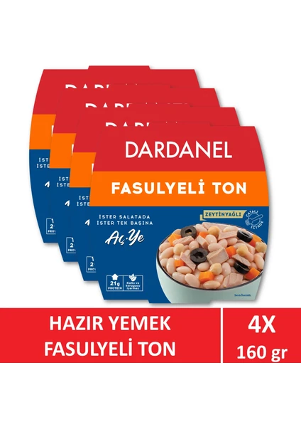 Aç Ye Fasulyeli Ton Balığı 4 x 160 gr