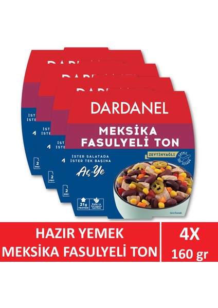 Aç Ye Meksika Fasulyeli Ton Balığı 4 x 160 gr