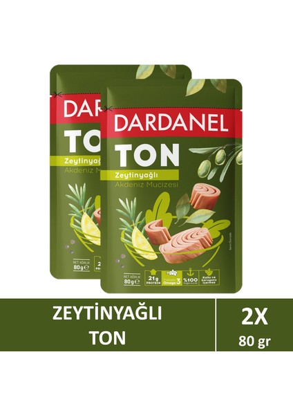 Zeytinyağlı Ton Balığı Poşet 80 gr x 2 Adet