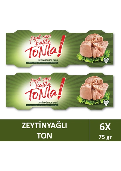 Kalite Tonla Zeytin Yağlı Ton Balığı 3X75 gr X2 Adet