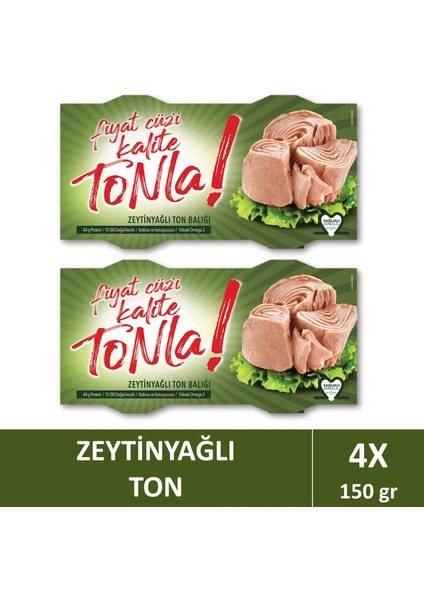 Kalite Tonla Zeytin Yağlı Ton Balığı 2X150 gr X2 Adet