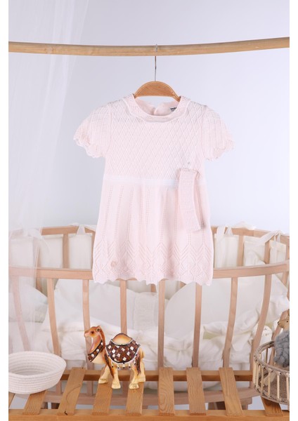 Saç Bantlı Triko Kız Bebek Yazlık Elbise 5507