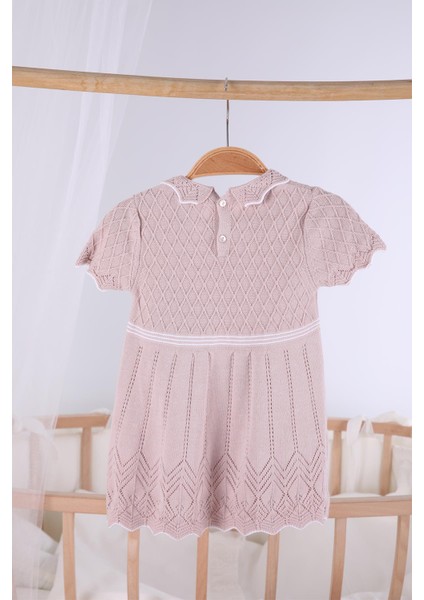 Saç Bantlı Triko Kız Bebek Yazlık Elbise 5507