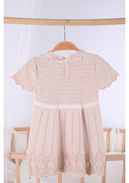 Saç Bantlı Triko Kız Bebek Yazlık Elbise 5507