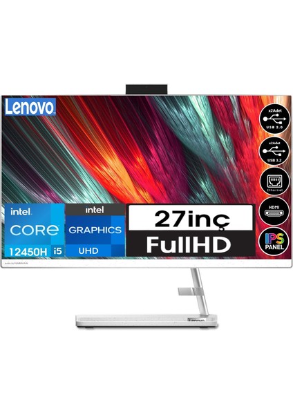 Ideacentre Aıo 3 27IAP7 Intel® Core™ I5-12450H 16GB 256GB SSD 27" WINDOWS11HOME Aıo Masaüstü Bilgisayar FF0GJ00GQTX21+ZETTAUSBBELLEK