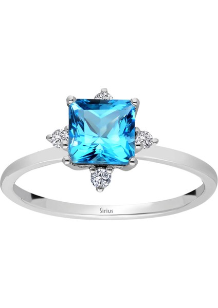 Pırlanta ve Prenses Kesim Mavi Topaz Freyja Yüzük 0423R0184 fiyatları