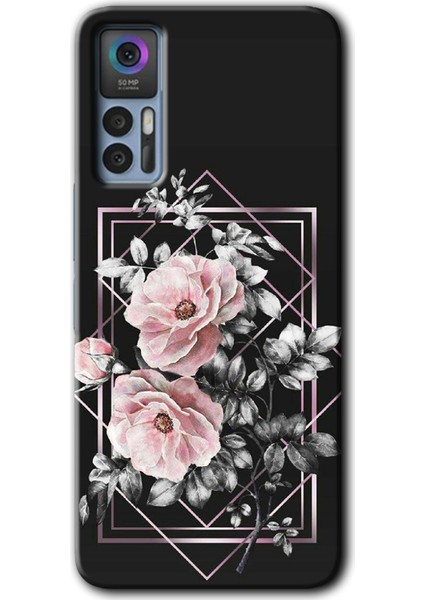 Tcl 30 Plus Kılıf Hd Desen Baskılı Arka Kapak - Retro Çiçek 1