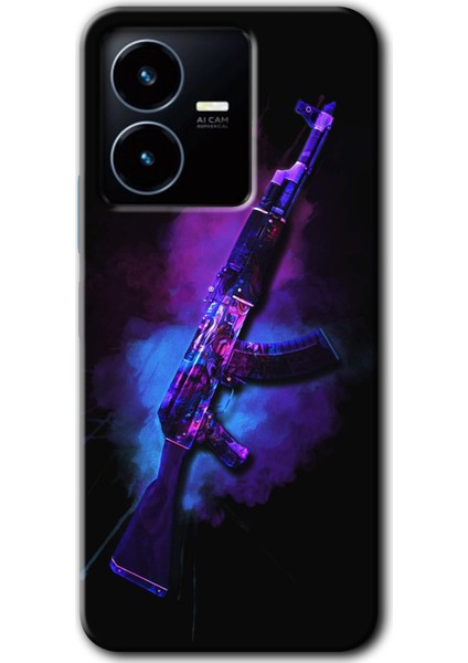 Vivo Y22S Kılıf Hd Desen Baskılı Arka Kapak - Ak