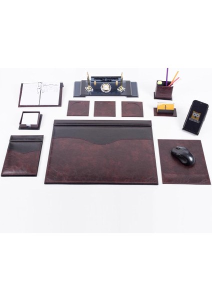 Sümen Takımı 10 Parca Selcuklu Bordo Siyah Br 0982 / Brons