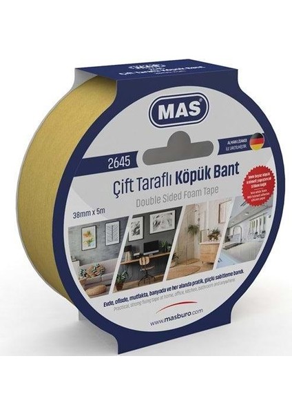 Çift Taraflı Köpük Bant 38 mm x 5 M 2645 / Mas