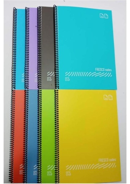 Fresco Spiralli Plastik Kapak Defter A4 72 Yp Düz 4934 12'li Paket / Gıpta