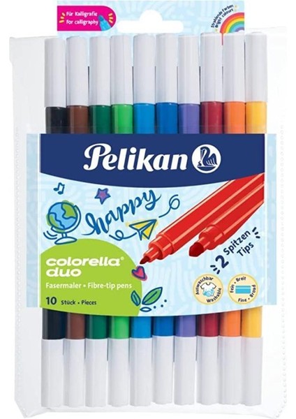 Keçeli Kalem Colorella Fırça Uçlu 10 Lu Kutu / Pelikan