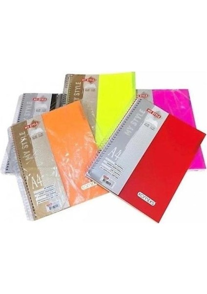 Spiralli Defter Plastik Kapak 3+1 Seperatörlü Kareli Çizgili 160 Yp A4 / Komeks