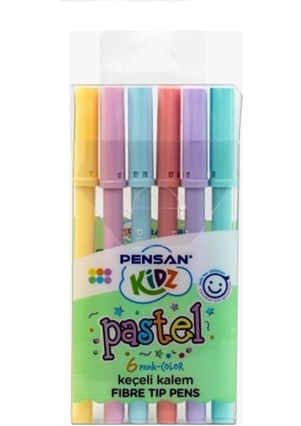 Kidz Keçeli Kalem 6 Renk Pastel / Pensan