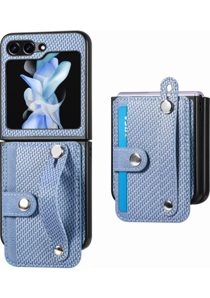Samsung Galaxy Z Flip5 Mavi Için Bileklik Cüzdan Geri Telefon Kasası (Yurt Dışından) fiyatları