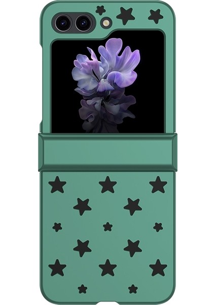 Samsung Galaxy Z Flip5 Green Için Yıldız Desen Pc Telefon Kılıfı (Yurt Dışından)
