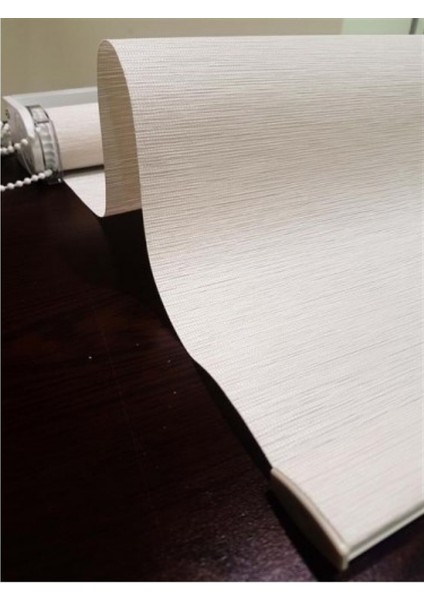 Lüks Bambu Keten Dokulu Alüminyum Kasalı Stor Perde Yüksek Kaliteli - Krem modelleri