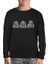 Three Monkeys Realistic Siyah Çocuk Sweatshirt 1