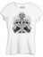 Skeleton Silhouette Making Rock Sign Beyaz Kadın Tshirt 1